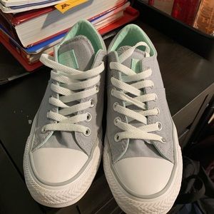 Grey & Mint Low Top Converse